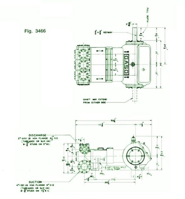 3466-L, Triplex, Plunger Pump