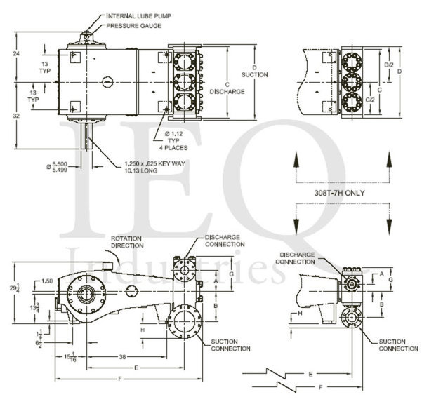 T7340-M, Triplex, Plunger Pump