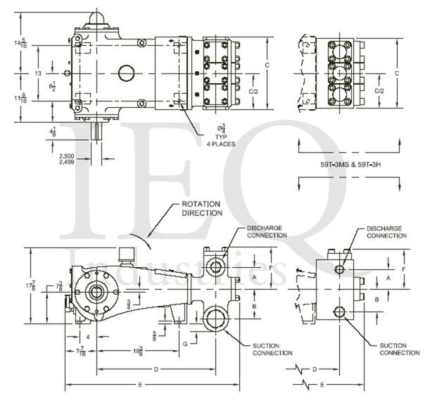 T365-H (59T-3H), Triplex, Plunger Pump