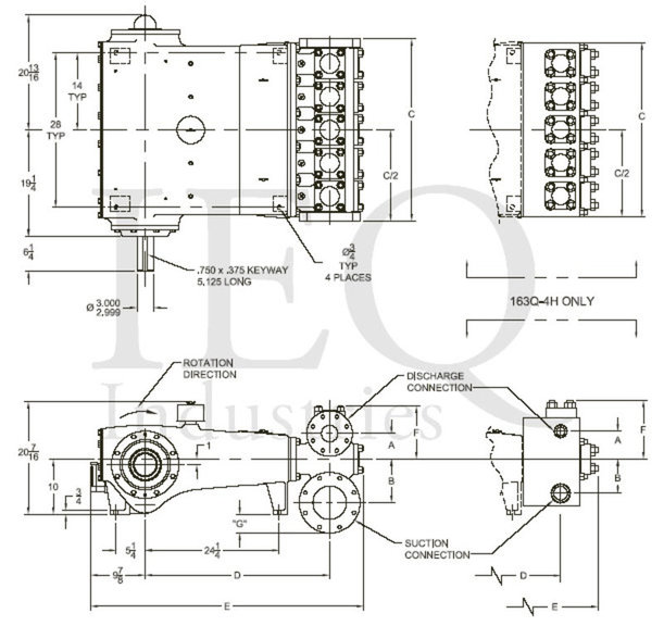 HP165-AL (163Q-4L), Quintuplex, Plunger Pump