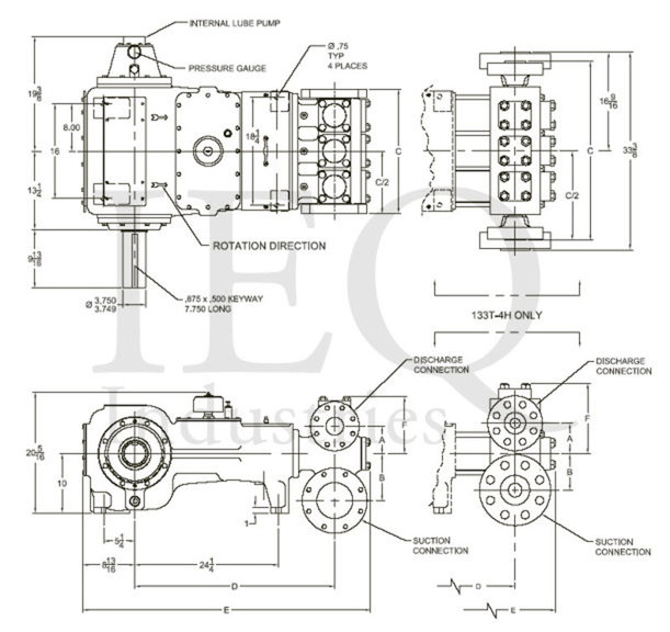 T140-3 (133T-4M), Triplex, Plunger Pump