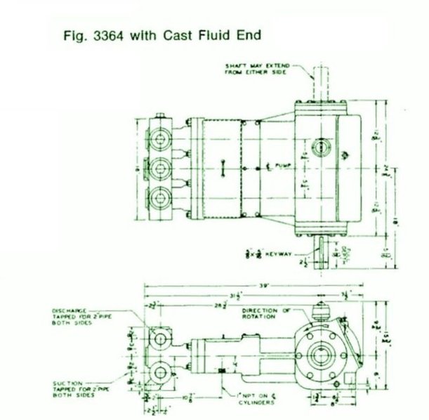 3364-5SC (55T-3SC), Triplex, Plunger Pump